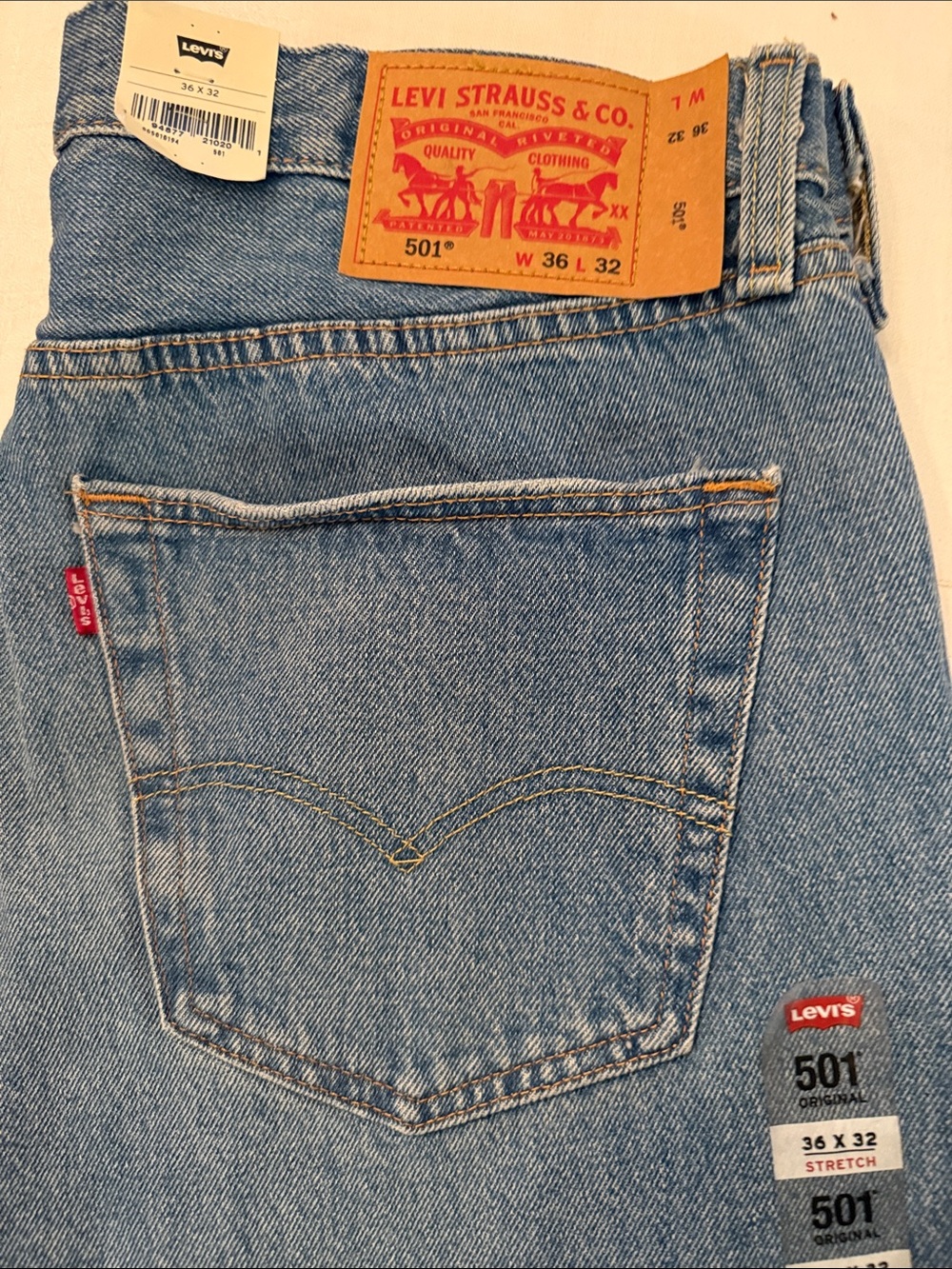 1298 Levi's 501 Straight Leg Jeans in Light Blue Denim
